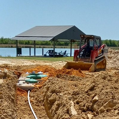 Long septic system run in the field