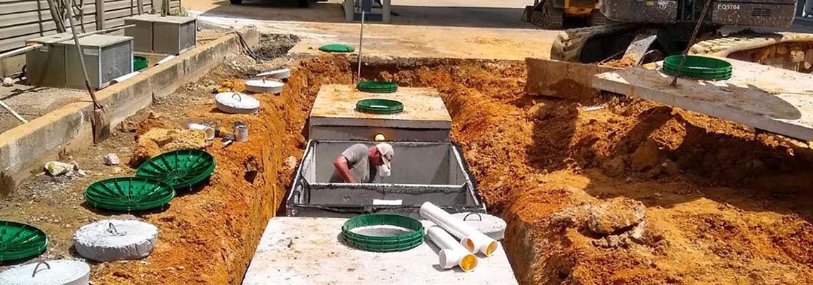 New septic system installation