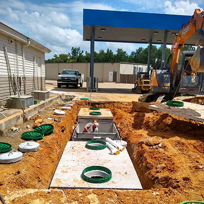 New septic installation in progress